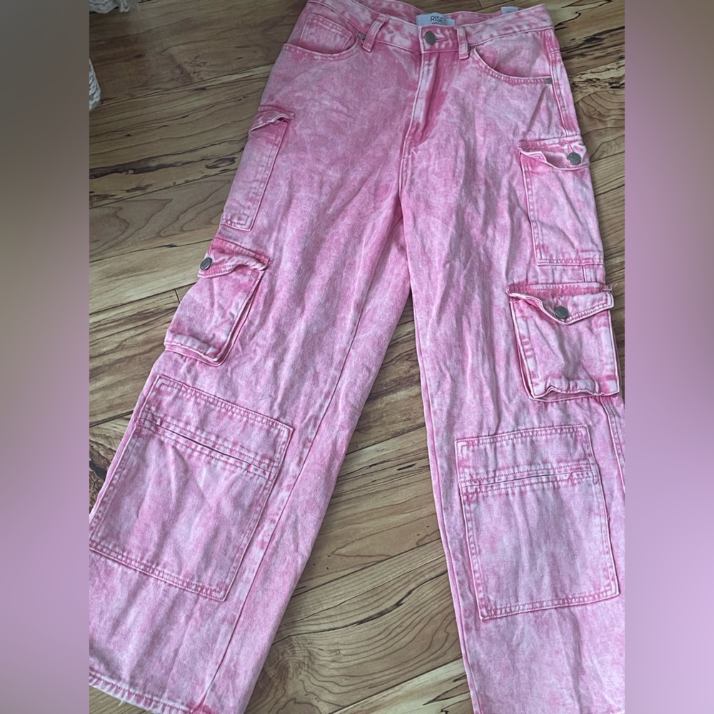 Pistols Bobbie Rise Pink Cargo Pants junior size 7 - Picture 7 of 9